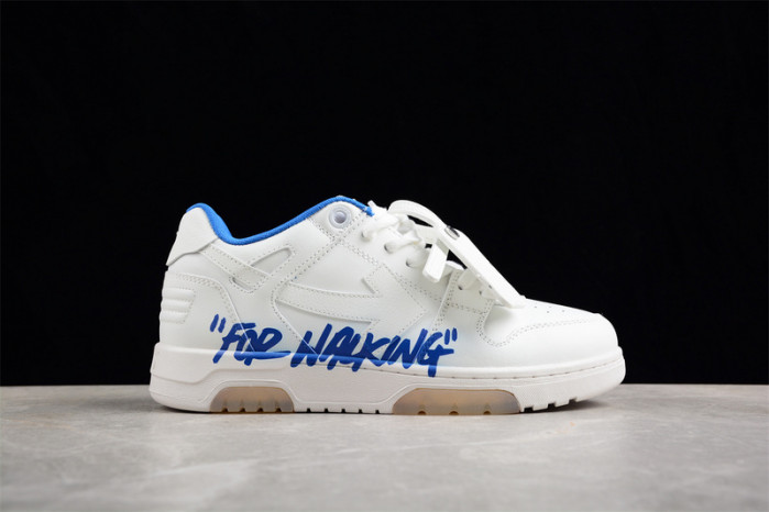 OFF-WHITE Out Of Office "OOO" Low Tops For Walking White Blue OW-45