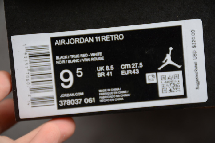 Air Jordan 11 Bred 2019 378037-061