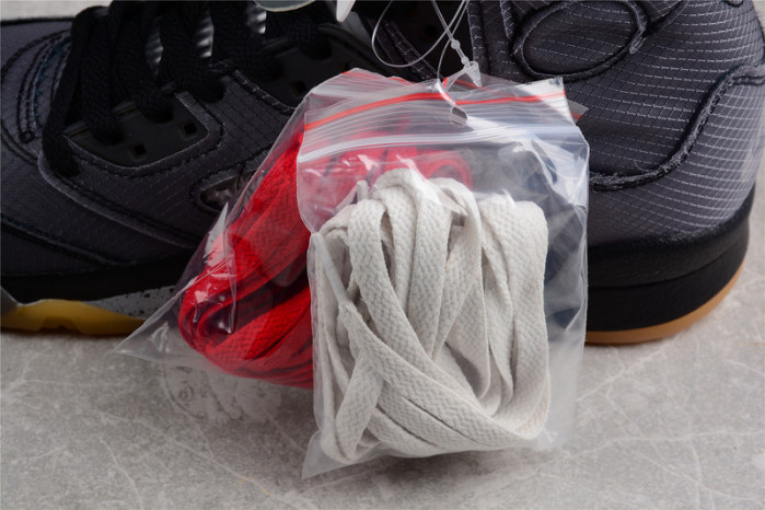 OW Air Jordan 5 SP Black Muslin Fire Red CT8480-001