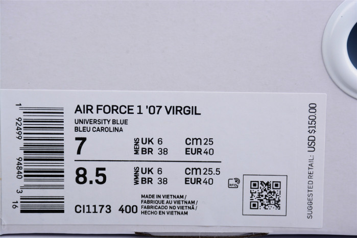 OW Nike Air Force 1 MCA Blue CI1173-400