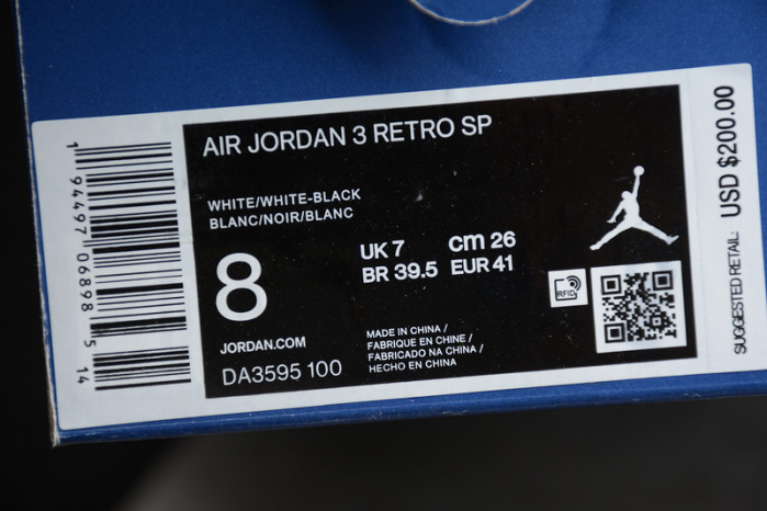 Jordan 3 Retro SP White Black - DA3595-100